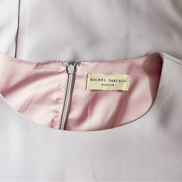 Rachel Parcell Cascade Sheath Midi Dress Pale Sweet Lilac Lavender Medium - Picture 10 of 11